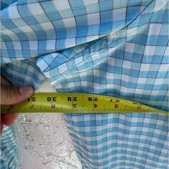 Robert Graham Mens Box Pattern Long Sleeve Polo Blue White Size 2XL - Picture 2 of 10